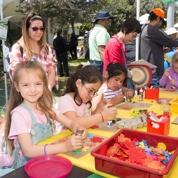 Children Making Crafts at Arts and Literacy Festival