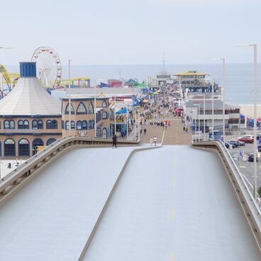 Rendering of proposed Pier Bridge Replacement from top of Colorado Avenue looking west towards the Pier