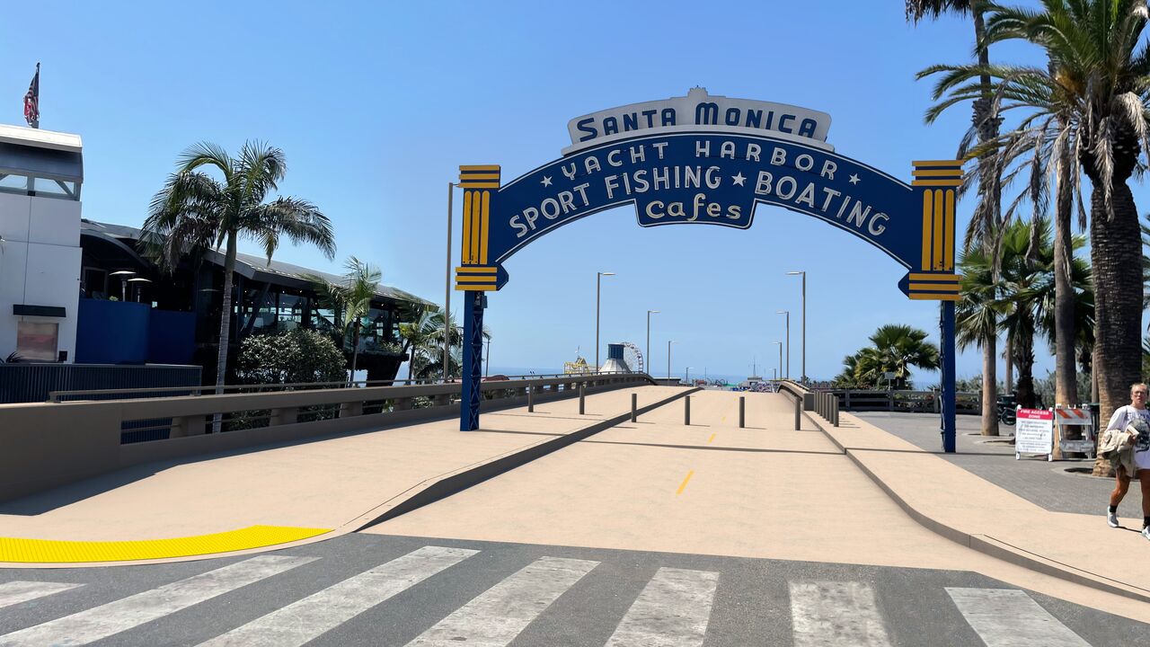 Rendering of replacement of historic Pier bridge sign