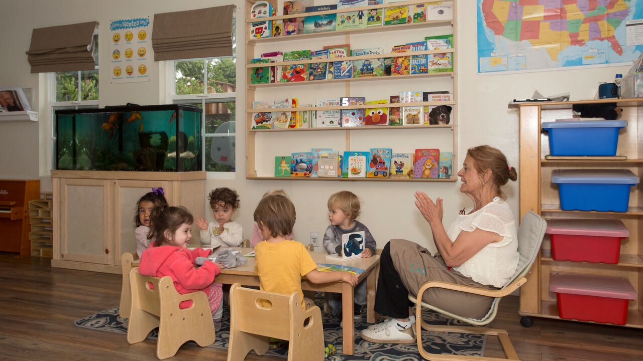 Teacher and Children During Story Time at Stepping Stone Preschool