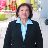 2024 School Board Candidate Maria Leon-Vazquez In Front of Playground