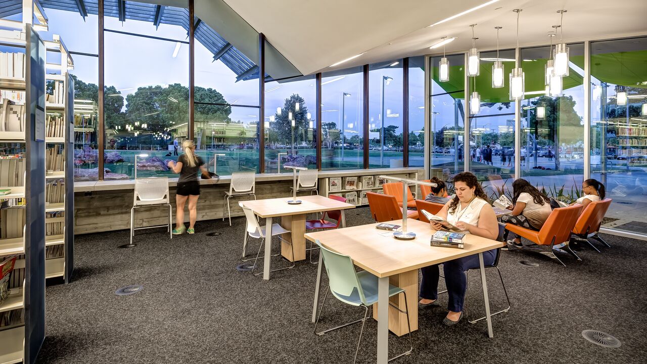 People Reading Inside the Pico Branch Library