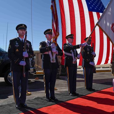 Army Service Members at a Veterans Day Event at the Beach Parking Lot