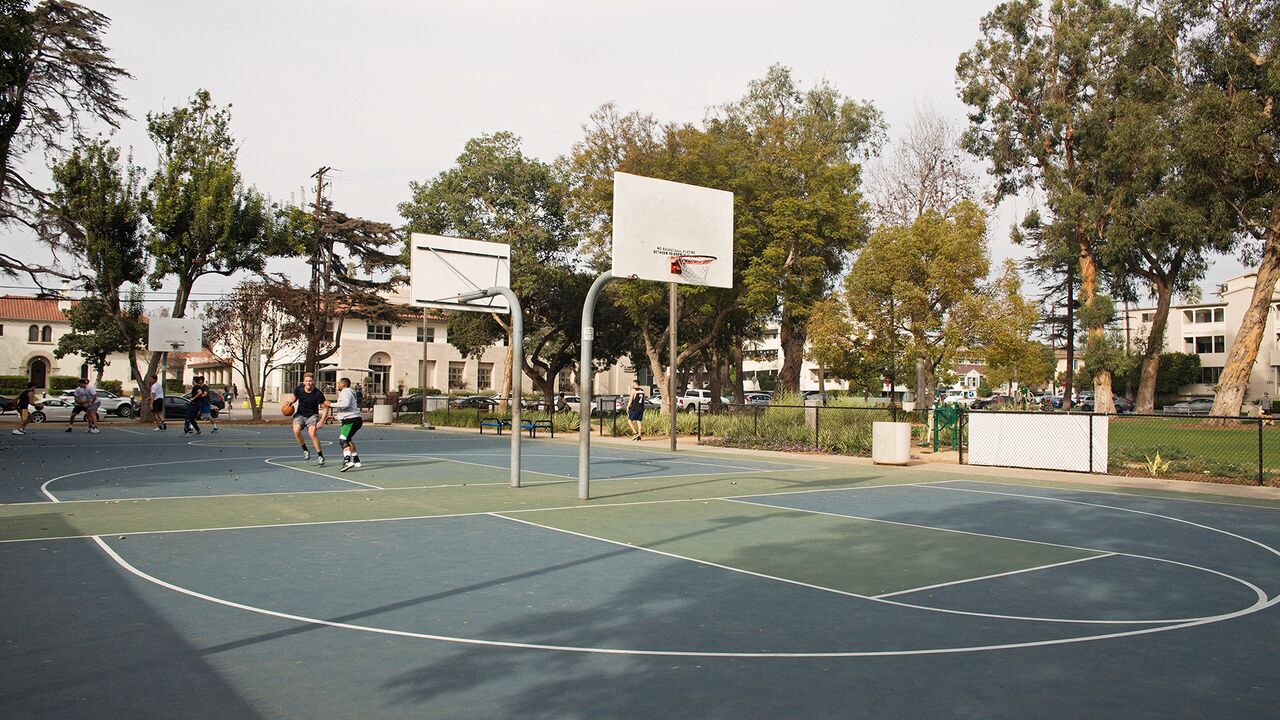 People Playing Basketball at Reed Park