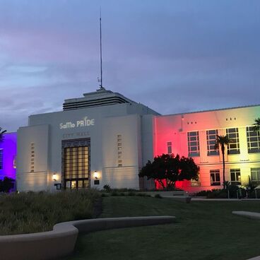 Santa Monica City Hall Lit Up for Pride Month